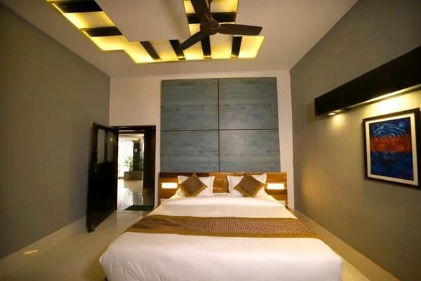 hotel bedroom with clean linen